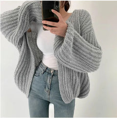 Lantern Sleeve Cardigan Sweater