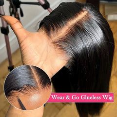 🔥 30-40" Glueless Straight Wig – Pre-Cut Lace, Human Hair! 🔥