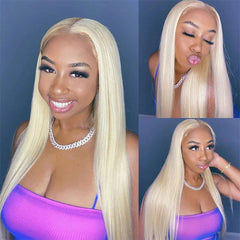 💛 Honey Blonde Glueless Wig – 613 HD Lace, Human Hair! 💛