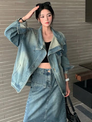 Asymmetrical Denim Jacket