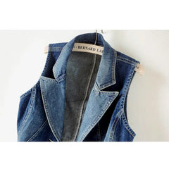 Denim Single-Breasted Vest