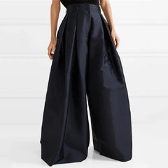 Stylish Urban Casual Loose High Waisted Solid Color Wide Leg Pants