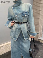 Asymmetrical Denim Jacket