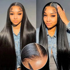 🔥 30-40" Glueless Straight Wig – Pre-Cut Lace, Human Hair! 🔥