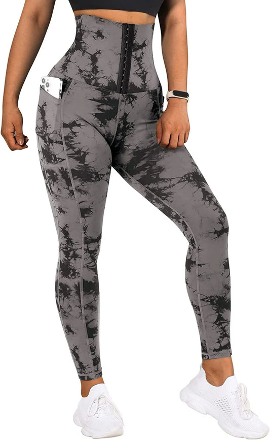 Panel Tie Dye Leggings with Pockets