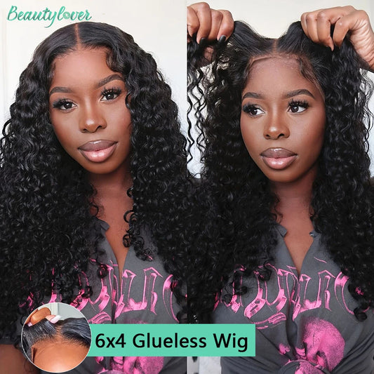 💦 30" Water Wave Glueless Wig – Pre-Cut Lace, Human Hair! 💦