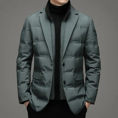 Men's Winter Faux Two-piece Warm Blazer