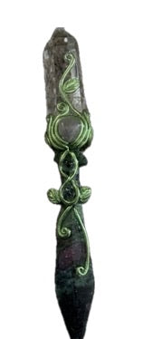 Clear Quartz & Ruby in Zoisite Dagger