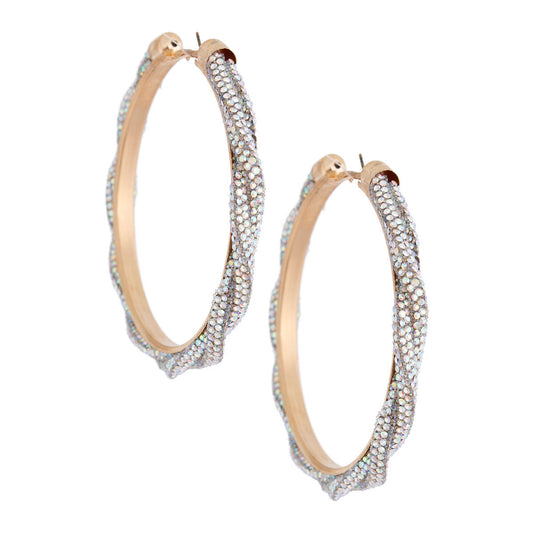 AURBO Twisted Stone Hoops