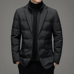 Men's Winter Faux Two-piece Warm Blazer