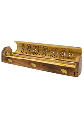 Brass Inlay Elephant Coffin Incense Burner