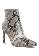 Tatria Textured Stiletto Heel Ankle Boots