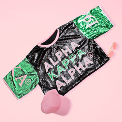 Alpha Kappa Alpha Black Sequin Jersey Shirt