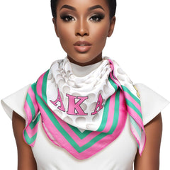 AKA Sorority Pearl Print Square Scarf for Women