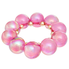 Bracelet Fuchsia Iridescent Bubble Ball Bead