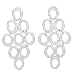 Drop Silver Cascading Ring Chandelier Earrings