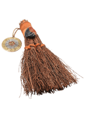 Red & Black Agate Pumpkin Witch's Broom
