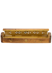 Brass Inlay Sun & Moon Coffin Incense Burner