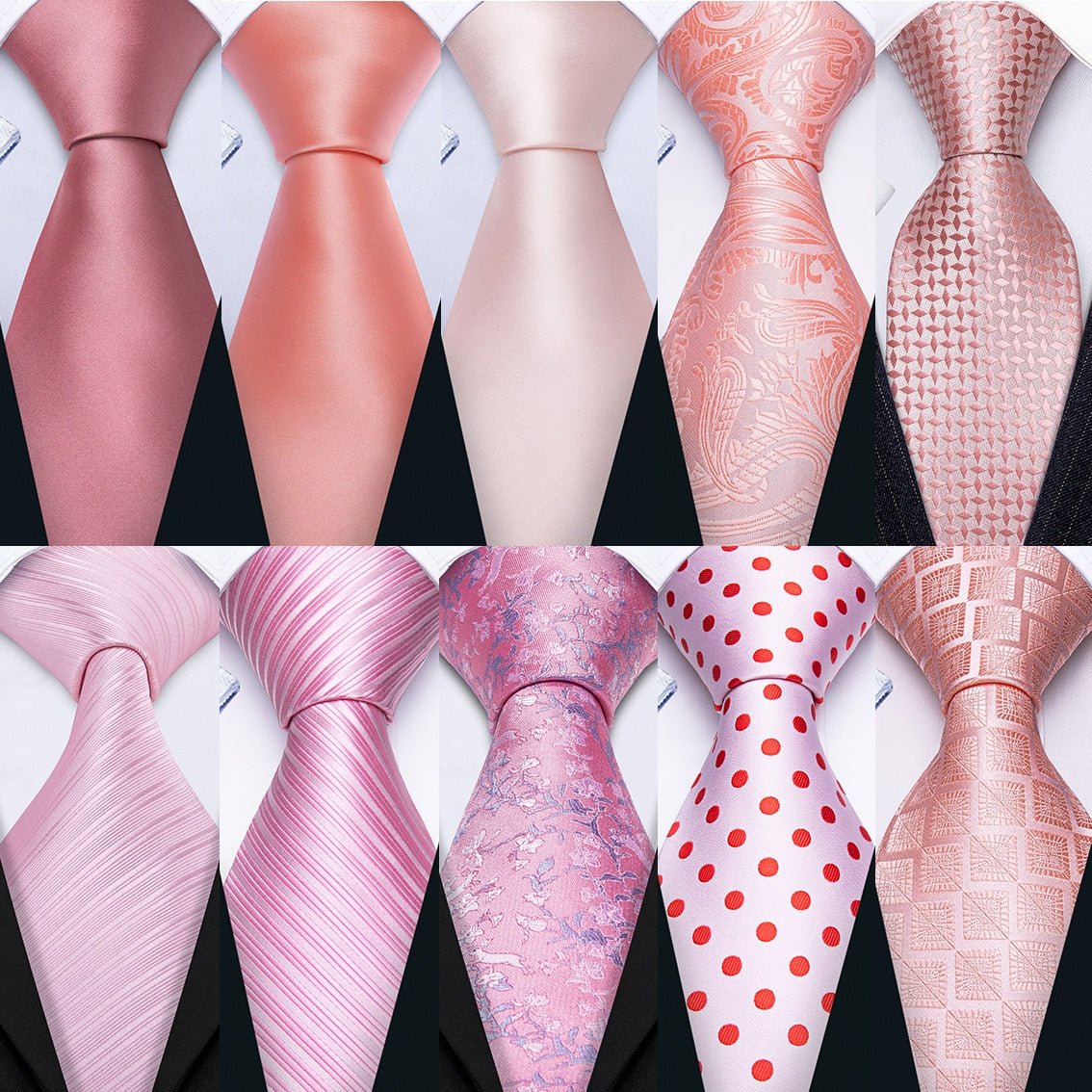 100% Silk Pink Ties - Polished 24/7