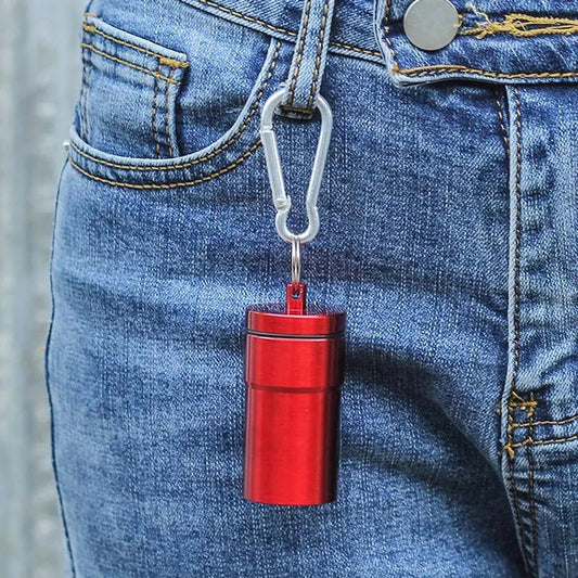 1Pcs Mini Portable Ashtray with Lid Aluminum Storage Tube Windproof Cigarettes Ashtray with Keychain Ash Holder Outdoor - Polished 24/7