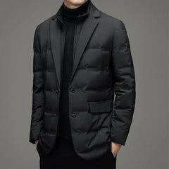 Men's Winter Faux Two-piece Warm Blazer