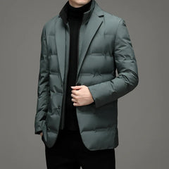 Men's Winter Faux Two-piece Warm Blazer