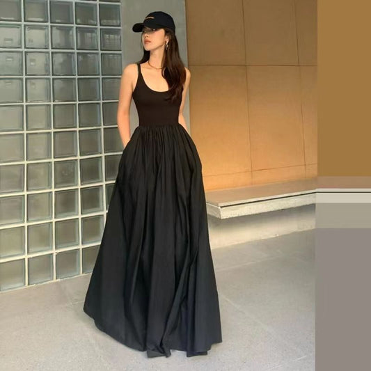 Hepburn Style High Waist Sleeveless Maxi Dress