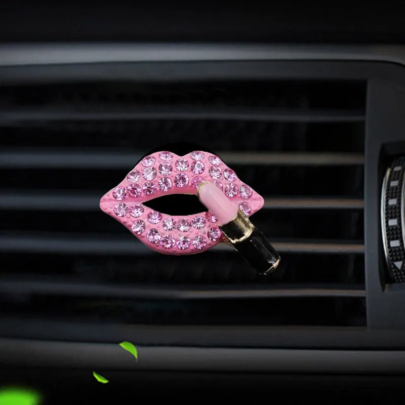 Car Air Outlet Aromatherapy Clip Perfume Clip Diamond Red Lips Clips Perfume Air Freshener Clip Auto Interior Accessories - Polished 24/7