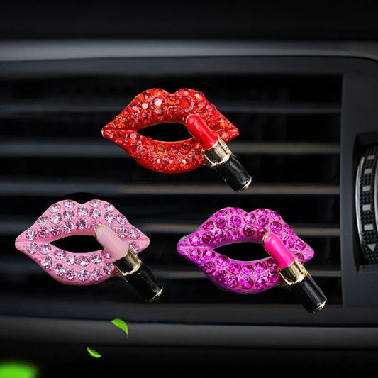 Car Air Outlet Aromatherapy Clip Perfume Clip Diamond Red Lips Clips Perfume Air Freshener Clip Auto Interior Accessories - Polished 24/7