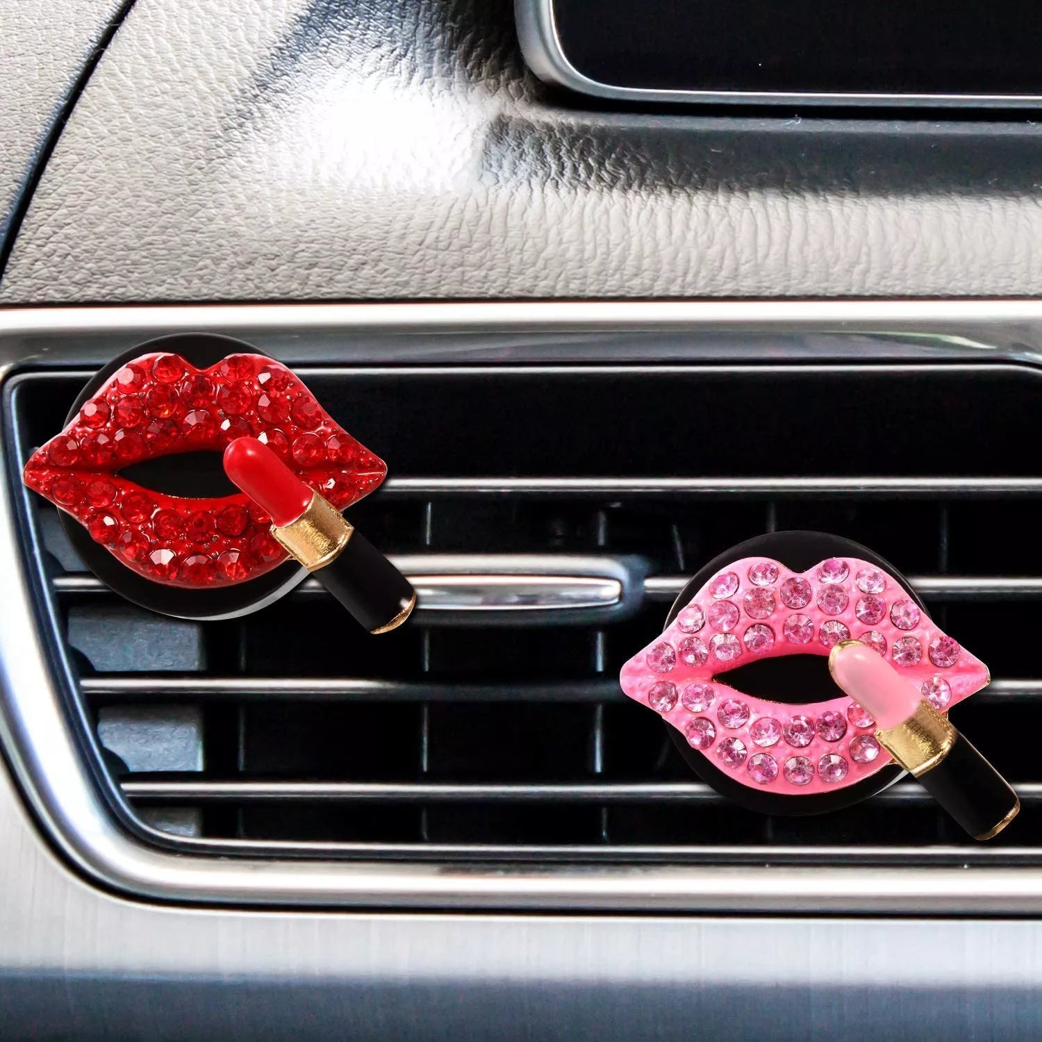 Car Air Outlet Aromatherapy Clip Perfume Clip Diamond Red Lips Clips Perfume Air Freshener Clip Auto Interior Accessories - Polished 24/7