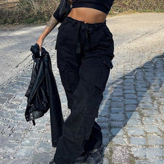 Cargo Pants Women High Waist Denim Overalls Casual Pants Baggy Vintage Y2k Streetwear Wide Leg Trousers Fashion Straight Jeans - Polished 24/7
