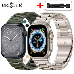 Classic Metal Band For Apple Watch Series 8 7 6 SE 5 45mm 41mm 40mm 44mm Stainless Steel Strap For iWatch Ultra 49mm 42mm Correa - Polished 24/7