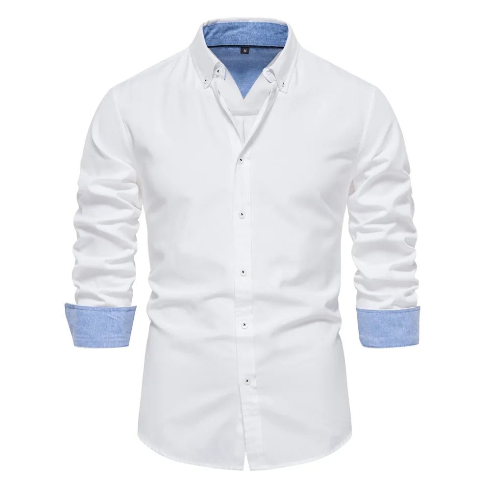 Cotton Oxford Long Sleeve Button Down Shirts - Polished 24/7