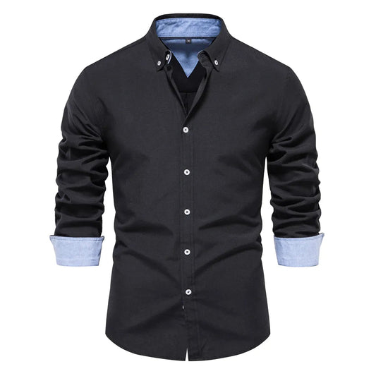 Cotton Oxford Long Sleeve Button Down Shirts - Polished 24/7