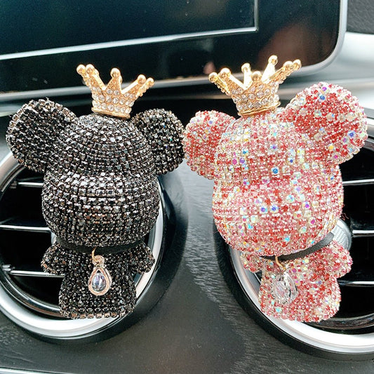 Cute Diamond Bear Auto Fragrance Perfume Clip - Polished 24/7