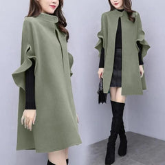 Mid-length Woolen A-Line Coat