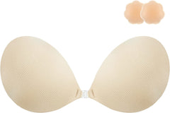 Adhesive Bra Strapless Sticky Invisible Push up Silicone Bra for Backless Dress with Nipple Covers
