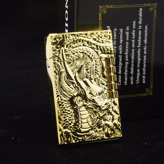 Embossed Chinese Dragon Gas Lighters - Polished 24/7