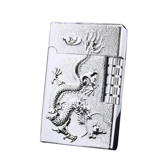 Embossed Chinese Dragon Gas Lighters - Polished 24/7