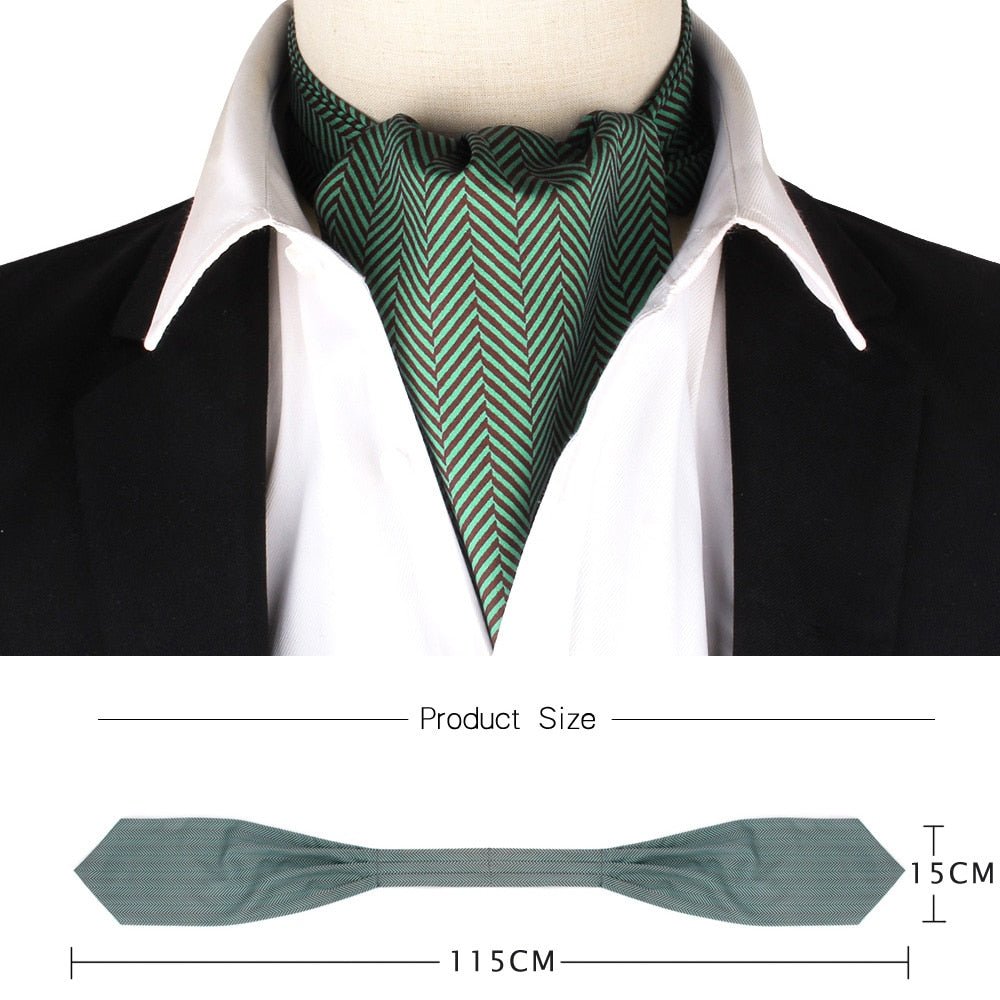 New Flora Men Cashew Tie Wedding Formal Cravat Ascot Scrunch Self British Gentleman Polyester Soft Neck Tie Luxury Print Scarf - Polished 24/7