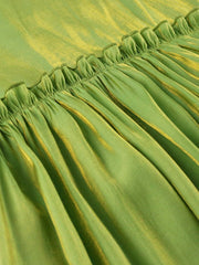 Oversized Ruched Luxury Shiny Puffy Sleeve Shirt Dress - Polished 24/7