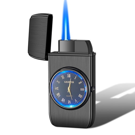 Personalized Creative Multifunctional Electronic Watch Cigarette Lighter-in-one Body Multi-purpose LED Flashing Lamp Gift Lighter - Polished 24/7