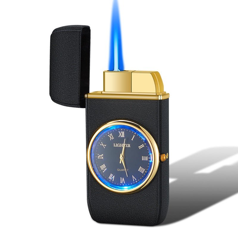 Personalized Creative Multifunctional Electronic Watch Cigarette Lighter-in-one Body Multi-purpose LED Flashing Lamp Gift Lighter - Polished 24/7