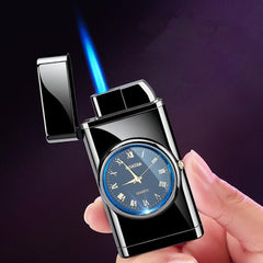 Personalized Creative Multifunctional Electronic Watch Cigarette Lighter-in-one Body Multi-purpose LED Flashing Lamp Gift Lighter - Polished 24/7