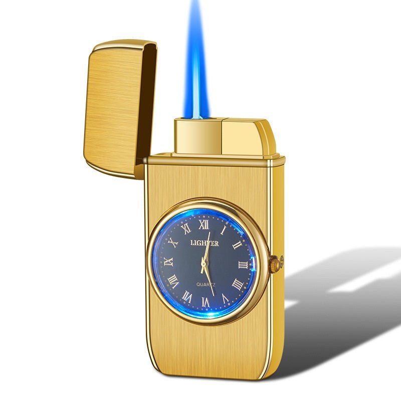 Personalized Creative Multifunctional Electronic Watch Cigarette Lighter-in-one Body Multi-purpose LED Flashing Lamp Gift Lighter - Polished 24/7