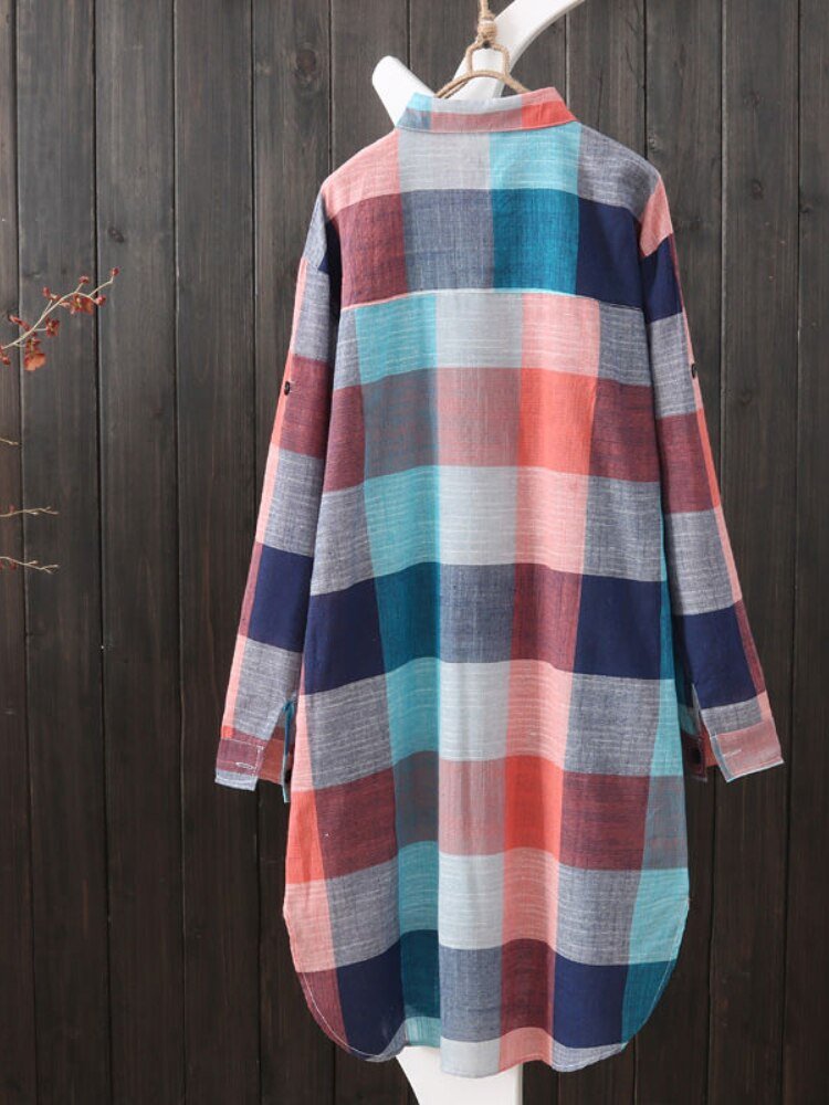 Plaid Cotton Blouse - Polished 24/7