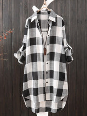 Plaid Cotton Blouse - Polished 24/7