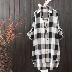 Plaid Cotton Blouse - Polished 24/7