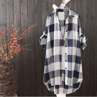 Plaid Cotton Blouse - Polished 24/7