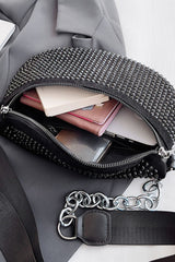 Rhinestone PU Leather Sling Bag - Polished 24/7